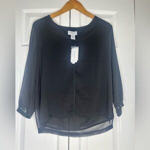 Carmen marc Valvo  size ps Black Sheer Women's Top